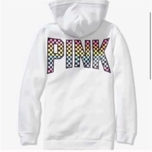 VS PINK RARE CHECKERED HOODIE XS - Picture 2 of 8